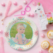 明るい日照りフォト誕生日 ペーパープレート (パーティー)