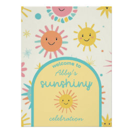 明るい日照りフォト誕生日 ポスター