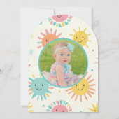 明るい日照りフォト誕生日 招待状 (裏面)