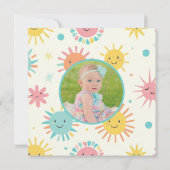 明るい日照りフォト誕生日 招待状 (裏面)