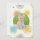 明るい日照りフォト誕生日 招待状 (裏面)