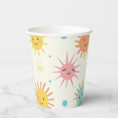 明るい日照りフォト誕生日 紙コップ (裏面)
