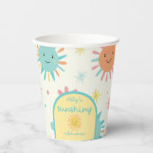 明るい日照りフォト誕生日 紙コップ (正面)