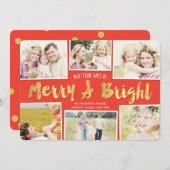 明るい日編集可能なカラーコラージュホリデーカード シーズンカード (正面/裏面)