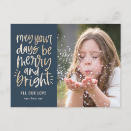 明るい日編集可能カラーホリデーカードポストカード シーズンポストカード