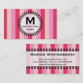明るい日除けのピンクの名刺 名刺 (正面/裏面)