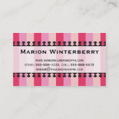 明るい日除けのピンクの名刺 名刺 (裏面)