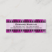 明るい日除けの細い紫色の名刺 スキニー名刺 (裏面)