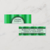 明るい日除けの細い緑の名刺 スキニー名刺 (正面/裏面)