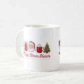 明るい日、暖かいハート"クリスマスマグデザイン コーヒーマグカップ (正面左)