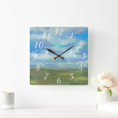 明るい日II スクエア壁時計 (ホーム)