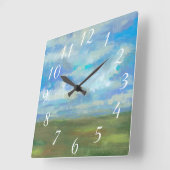 明るい日II スクエア壁時計 (傾斜)