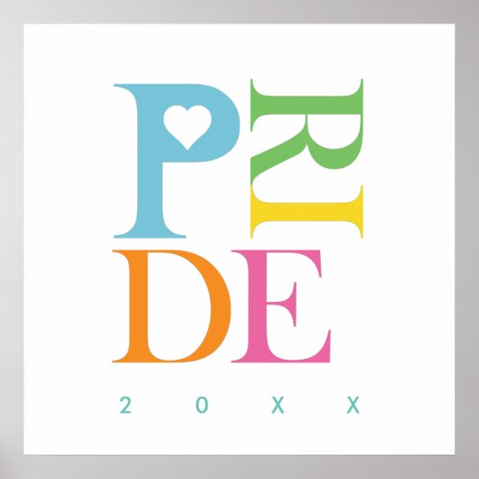 明るい明るいカラフルおもしろいプライドタイポグラフィ ポスター (正面)