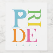 明るい明るいカラフルおもしろいプライドタイポグラフィ ワインラベル (シングルラベル)