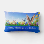 明るい明るいパーソナライズされたイースターランバー枕 ランバークッション (裏面)
