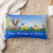 明るい明るいパーソナライズされたイースターランバー枕 ランバークッション (ブランケット)