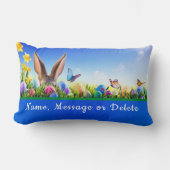 明るい明るいパーソナライズされたイースターランバー枕 ランバークッション (正面)