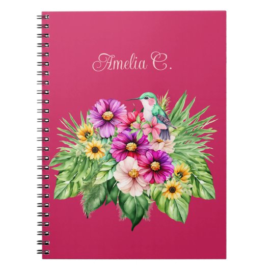 明るい明るいヒマワリ&トロピカル ノートブック (正面)