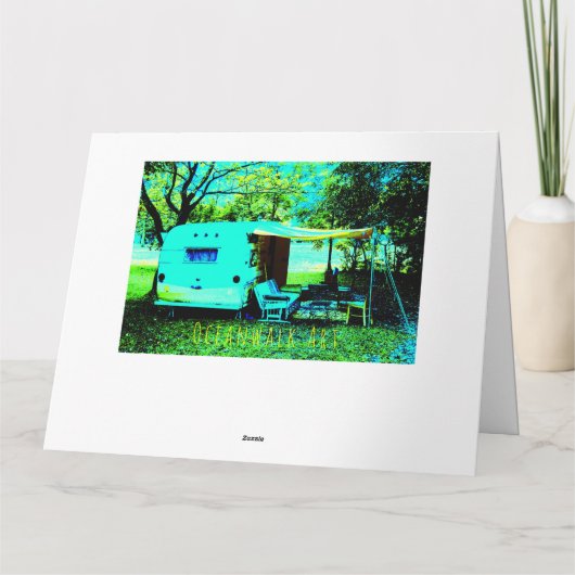 明るい明るいヴィンテージキャンパーハッピーバースデーカード カード (裏面)