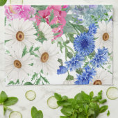 明るい明るい春デイジー キッチンタオル (折り畳み)