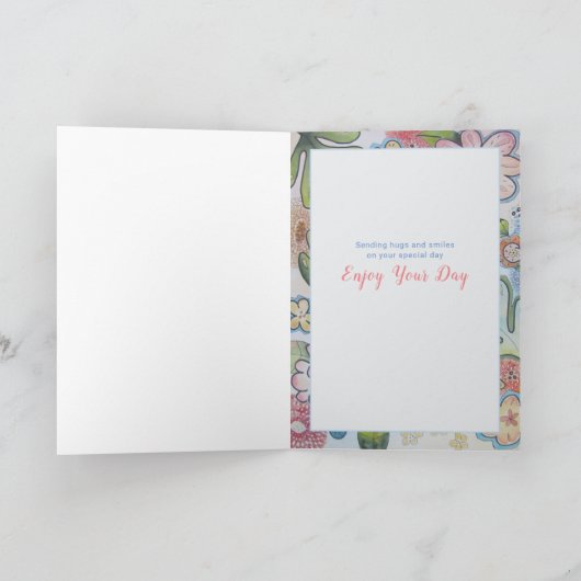 明るい明るい花ハッピーバースデーカスタムカード シーズンカード (内部)