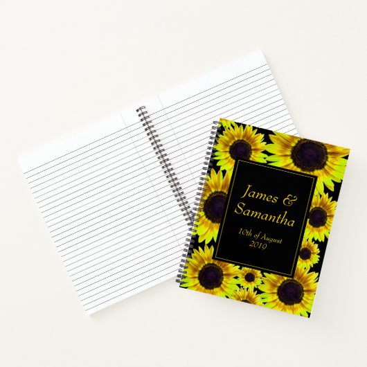 明るい明るい黄色のひまわり – プランナー ノートブック (内部)