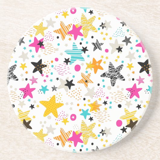 明るい星とドットのクリップボードマウスパッド コースター (正面)