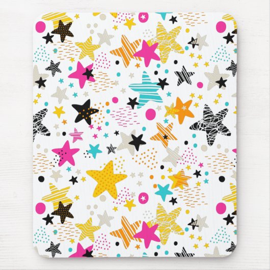 明るい星とドットのクリップボード マウスパッド (正面)