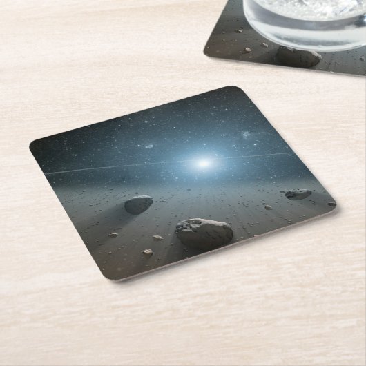 明るい星のまわりにのベガの小惑星帯。 スクエアペーパーコースター (アングル)
