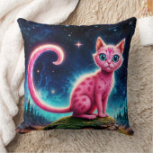 明るい星の下の魔法のような青い目の猫 クッション (ブランケット)