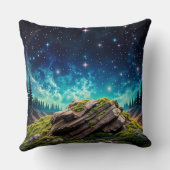 明るい星の下の魔法のような青い目の猫 クッション (裏面)