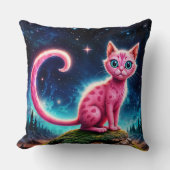 明るい星の下の魔法のような青い目の猫 クッション (正面)