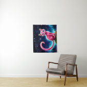 明るい星の下の魔法のような青い目の猫 タペストリー (インサイチュ)