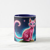 明るい星の下の魔法のような青い目の猫 マグカップ (中央)