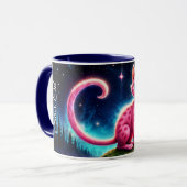 明るい星の下の魔法のような青い目の猫 マグカップ (正面左)