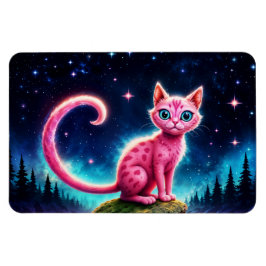 明るい星の下の魔法のような青い目の猫 マグネット