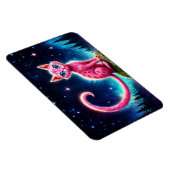 明るい星の下の魔法のような青い目の猫 マグネット (右側)