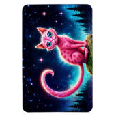 明るい星の下の魔法のような青い目の猫 マグネット (縦)