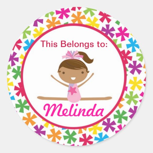 明るい星の体育専門家の新学期のステッカー ラウンドシール (正面)