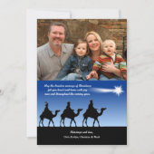 明るい星の写真のクリスマスカード シーズンカード (正面)