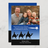 明るい星の写真のクリスマスカード シーズンカード (正面/裏面)