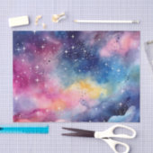 明るい星空の夜のデカップクラフト 薄葉紙 (クラフト)