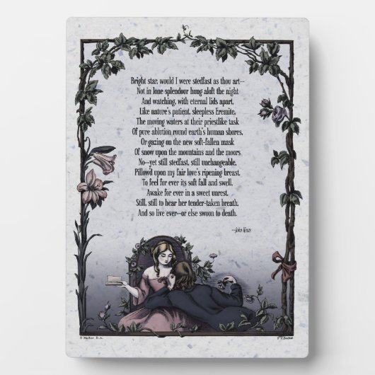 『明るい星』ビクトリアンの詩5x7アート・プラーク フォトプラーク (正面)