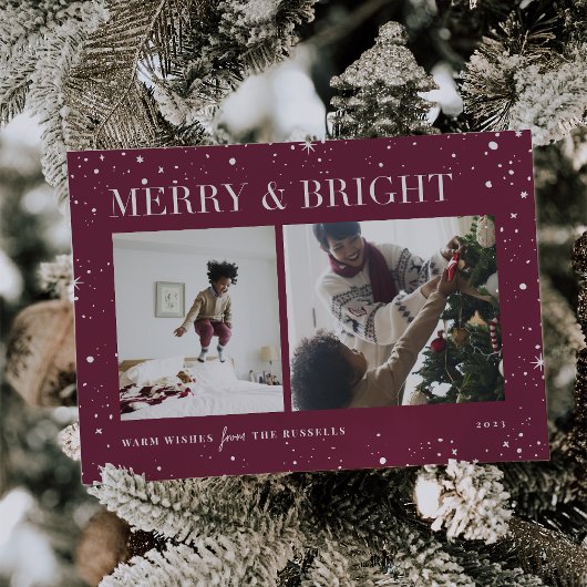 明るい星 |メリー & Bright Photo Holiday Card シーズンカード