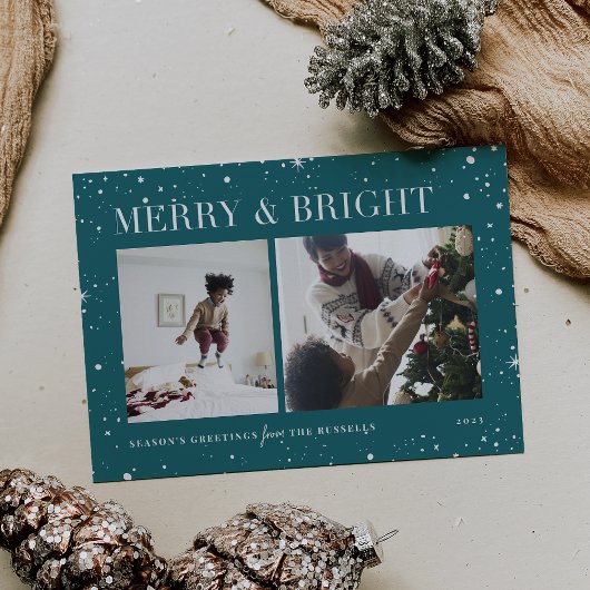 明るい星 |メリー & Bright Photo Holiday Card シーズンカード