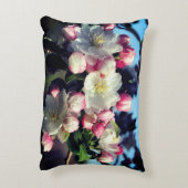 明るい春のクラバップルの花 アクセントクッション (裏面(縦))