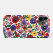 明るい春のパンジー 花柄ガーデン模様 Case-Mate iPhoneケース (裏面(横))