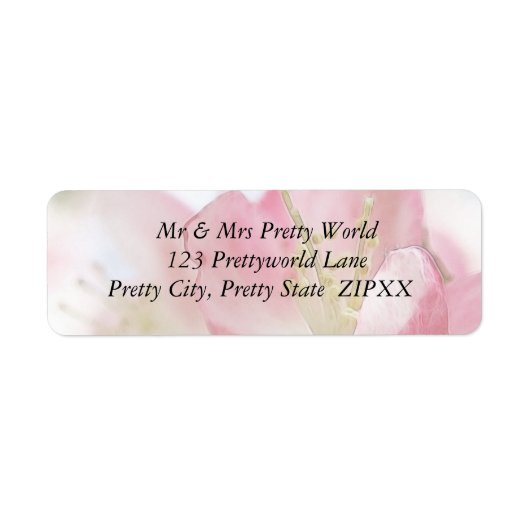 明るい春のリンゴの花 ラベル (正面)