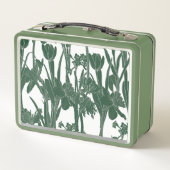 明るい春の水仙、チューリップイラストレーション。 メタルランチボックス (裏面)