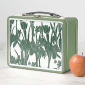 明るい春の水仙、チューリップイラストレーション。 メタルランチボックス (インサイチュ)